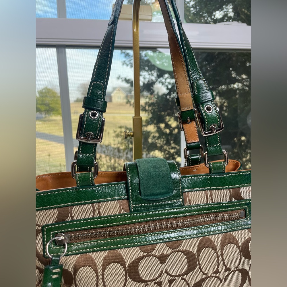 Coach Vintage Hamptons Signature Suede Stripe Satchel - Picture 17 of 17
